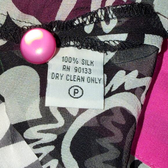 Bob Mackie Wearable Art Silk Sheer Floral Jacket Top Women’s Size 2X - Picture 7 of 10